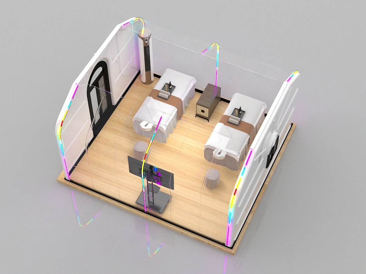 Transparente rechteckige Minihaus aus Polycarbonat