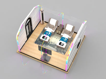 Transparente rechteckige Minihaus aus Polycarbonat