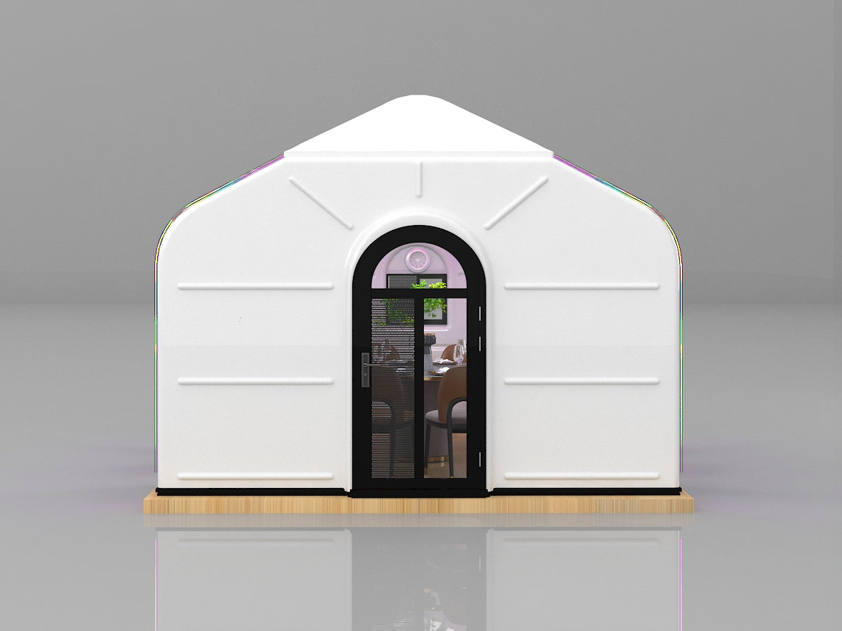 Transparente rechteckige Minihaus aus Polycarbonat