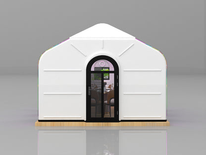 Transparente rechteckige Minihaus aus Polycarbonat