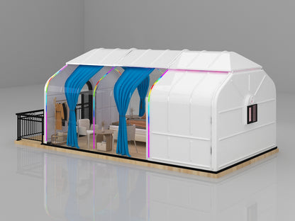 Transparente rechteckige Minihaus aus Polycarbonat