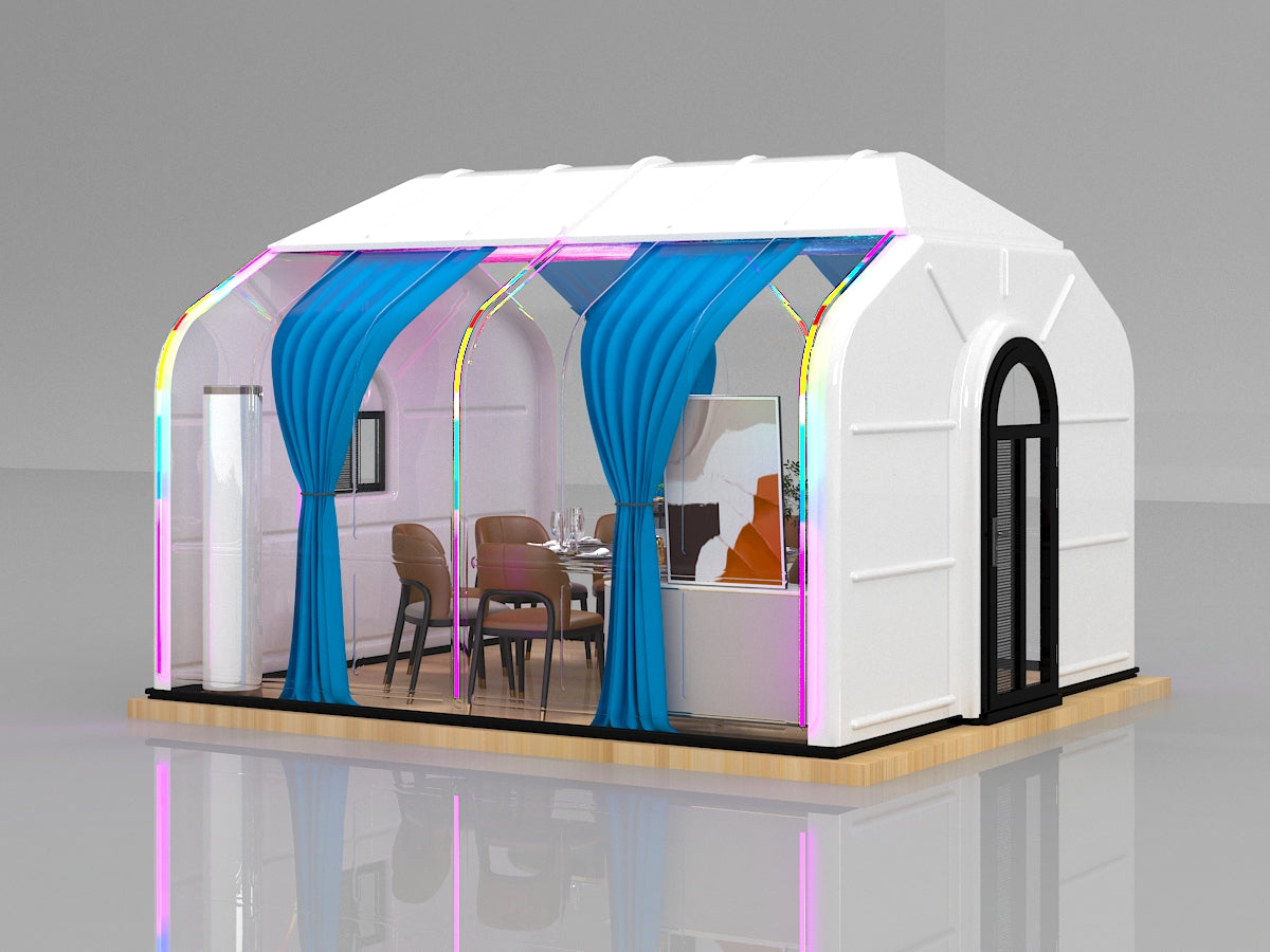 Transparente rechteckige Minihaus aus Polycarbonat