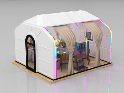 Transparente rechteckige Minihaus aus Polycarbonat