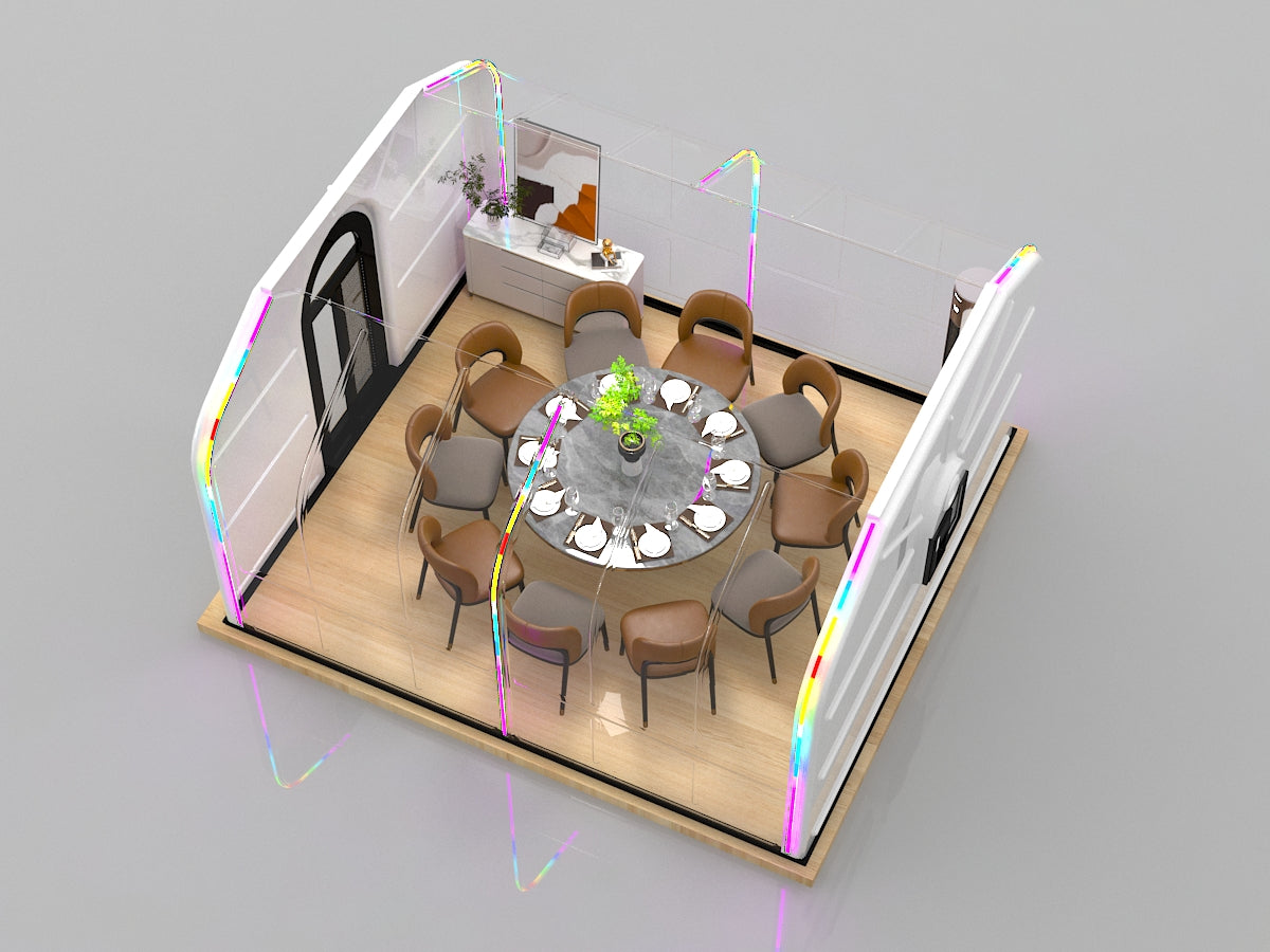 Transparente rechteckige Minihaus aus Polycarbonat