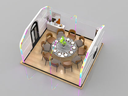 Transparente rechteckige Minihaus aus Polycarbonat