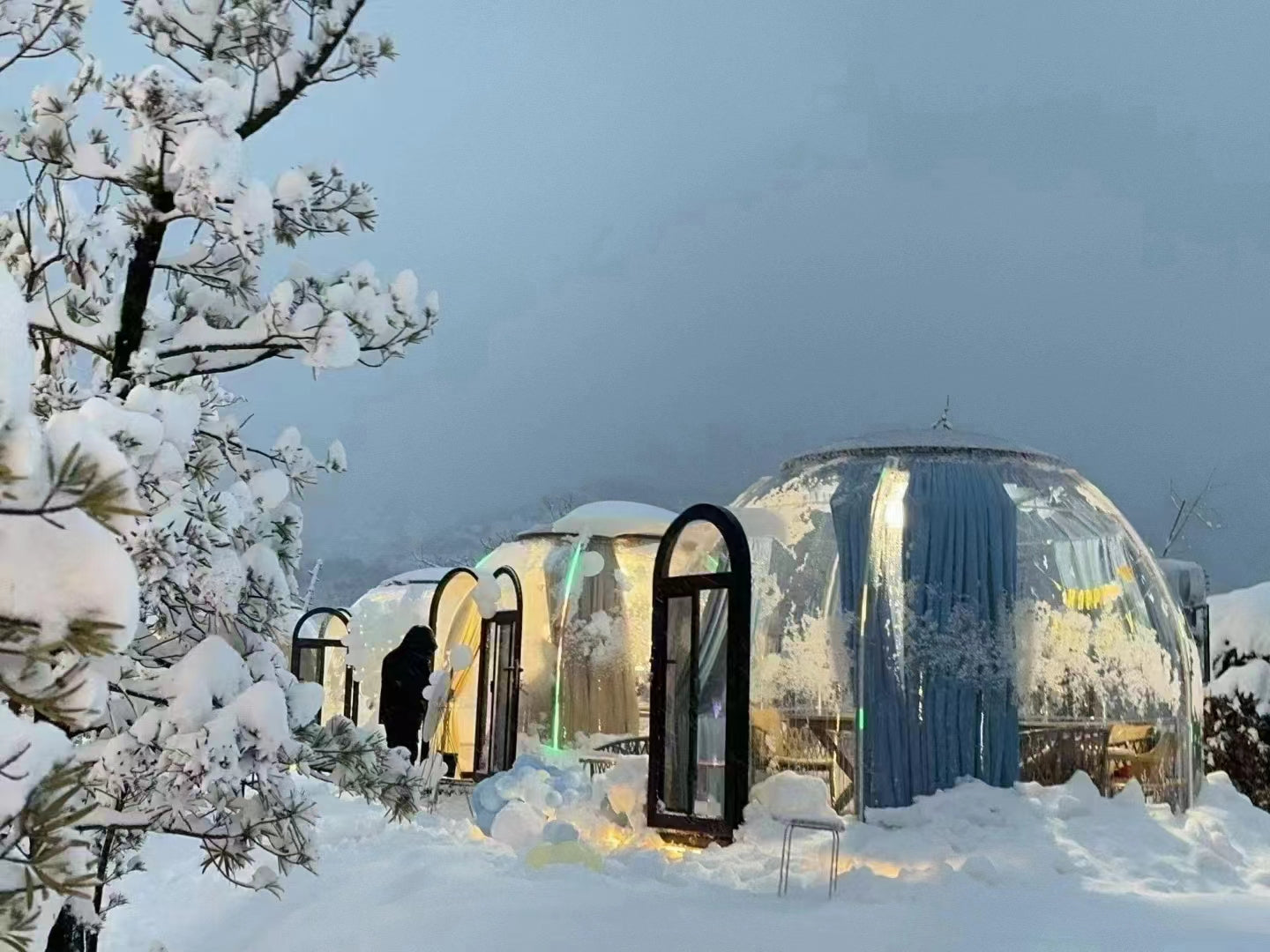 Iglu-Glaskuppel aus Polycarbonat 3,6 m, Bubble-Dome, Glasdome, Glashaus, Wintergarten, wasserdicht, schlagfest, beständig gegen Feuer, Wind und Schneelast