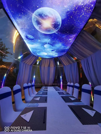 Ovale Glaskuppel aus Polycarbonat Größe 2,8 * 4,80 m, Bubble-Dome, Glashaus, Glasdome, Wintergarten, Glas-Iglu, wasserdicht, schlagfest, beständig gegen Feuer, Wind und Schneelast