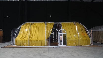 Ovale Glaskuppel aus Polycarbonat Größe 5,35 * 9,35 m, Bubble-Dome, Glashaus, Glasdome, Wintergarten, Glas-Iglu, wasserdicht, schlagfest, beständig gegen Feuer, Wind und Schneelast