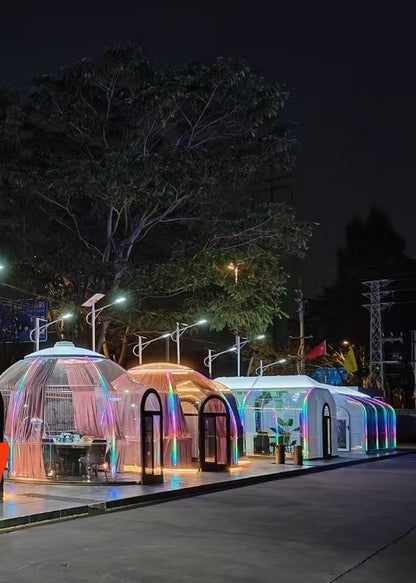 Transparente rechteckige Minihaus aus Polycarbonat