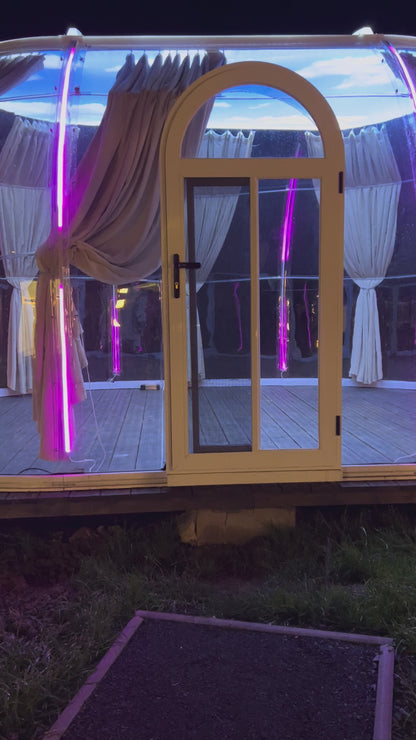 Ovale Glaskuppel aus Polycarbonat Größe 5,35 * 11,35 m, Bubble-Dome, Glashaus, Glasdome, Wintergarten, Glas-Iglu, wasserdicht, schlagfest, beständig gegen Feuer, Wind und Schneelast